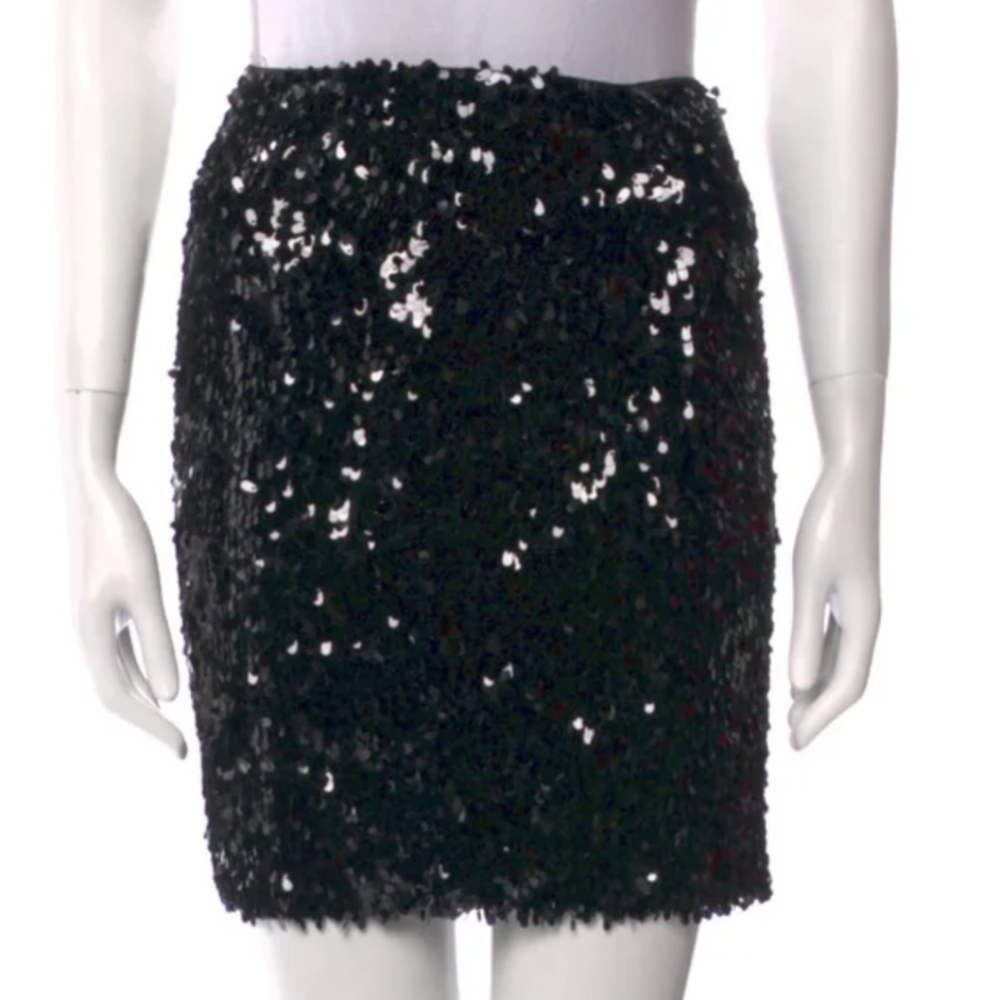 Vince Black Sequin Mini Skirt, 2/XS